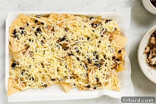 overhead view of nachos