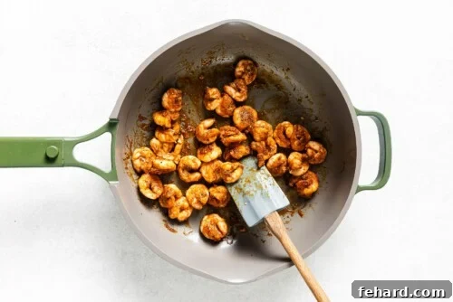 shrimp in a skillet