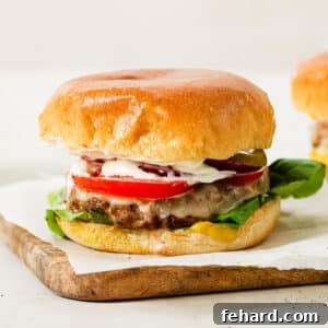 ground turkey burger on top of a wooden board
