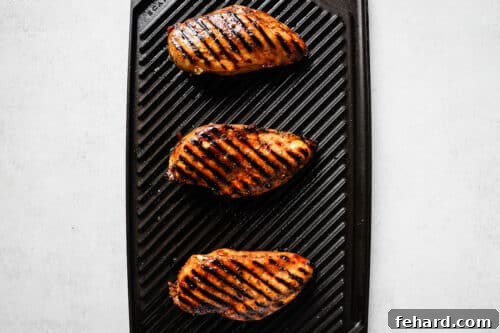 Chicken breast on a grill.