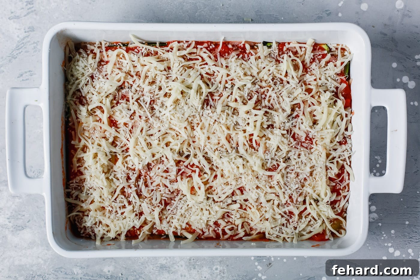 Zucchini Ribbon Bake 8 overhead view of Lasagna