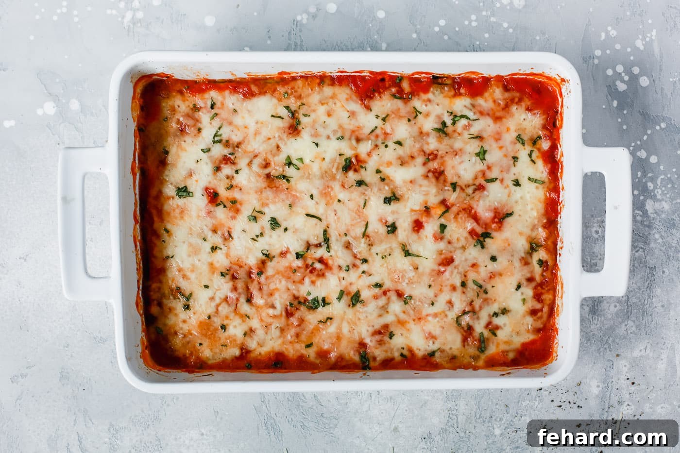Zucchini Ribbon Bake 9 overhead view of Zucchini Lasagna