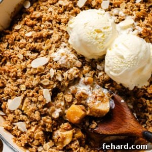 Gluten-Free Apple Crisp with ice cream