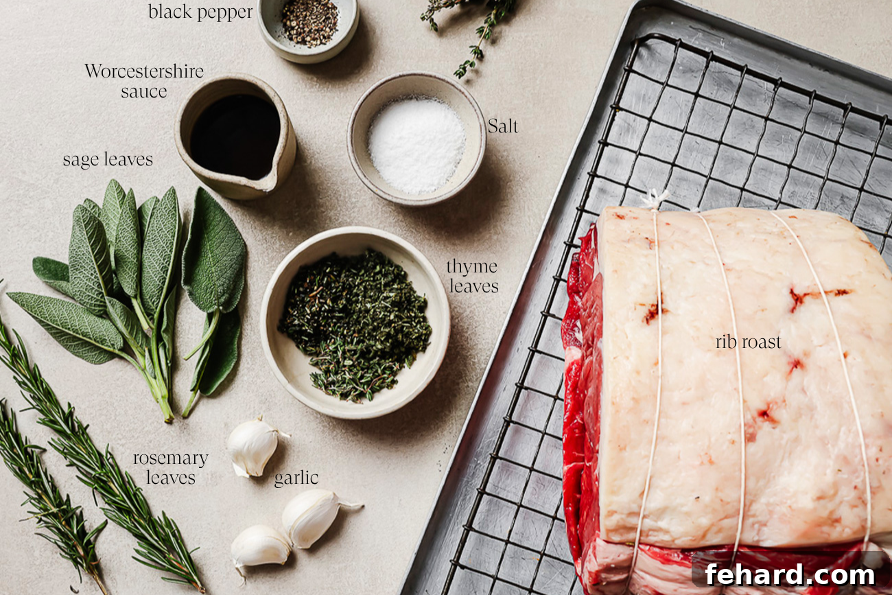 Perfectly Slow Seared Prime Rib 3 ingredients to make prime rib on a countertop