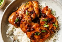 Sticky Honey Garlic Chicken Thighs
