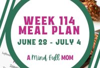 Meal Plan 114: Weekly Menu for Busy Weeknights