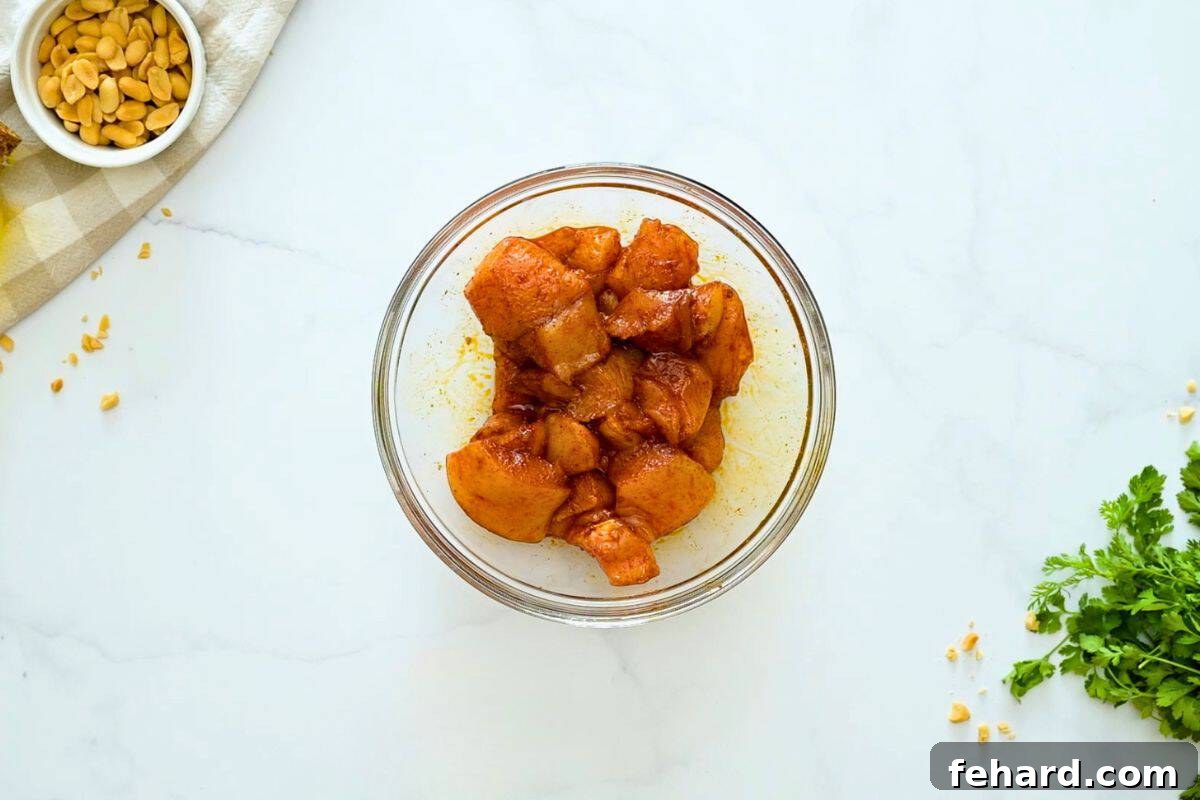Marinated Chicken Kabobs Cubes of chicken breasts tossed in wet spice rub made with brown sugar or chili powder.