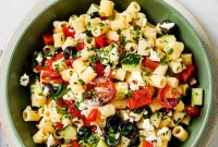 Classic Greek Pasta Salad with Feta and Olives